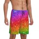 thumbnail image 2 of Balery Colorful Glitter Pantalones cortos de pijama de punto de algodón para hombre con cinturilla y bolsillos-Large, 2 of 6