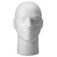 thumbnail image 2 of 1Pcs Mâle Styromousse Mousse Mannequin Mannequin Tête 11" Perruque Affichage Chapeau Verres, 2 of 6