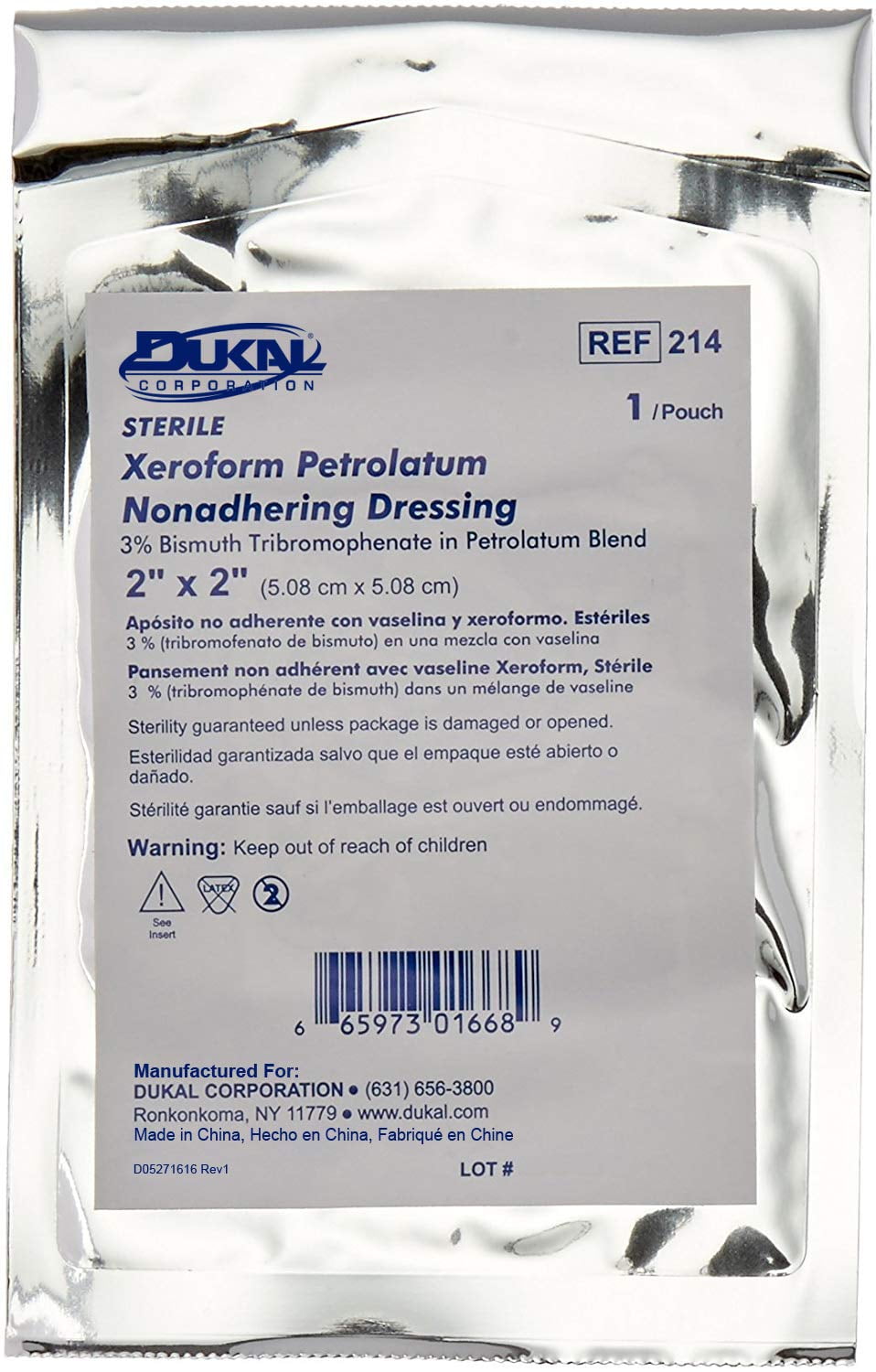 Dukal Xeroform Petrolatum Gauze Dressings Gauze Dressing 4" x 3 yds, 6