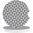 thumbnail image 1 of XDDJA Black and White Irregular Geometric Pattern Set of 6 Car Coaster for Drinks, Absorbent Ceramic Stone Coasters Cup Mat with Cork Base for Home Kitchen Room Coffee Table Bar Decor, 1 of 5