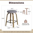 thumbnail image 3 of CQSXDA Backless Swivel Bar Stools Set of 2, Comfortable Fabric Upholstered 26 Inch Height Stools Ideal for Restaurants and Homes，Gray, 3 of 9