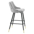 thumbnail image 4 of Modway Adorn 29.5" Tufted Velvet Bar Stool in Black/Light Gray (Set of 2), 4 of 9