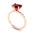 thumbnail image 2 of Clara Pucci 14K Rose Gold Solid Gold Garnet Solitaire Anniversary Ring for Women - 2 cttw Heart Cut, 2 of 8