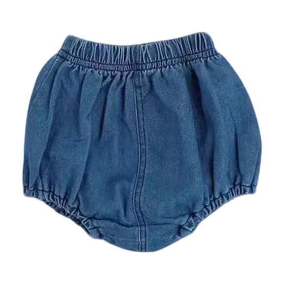 Whouriu Infant Girls Summer Denim Shorts Diaper Cover Pull On Bloomers with Elastic Waist