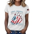 thumbnail image 2 of Only Moment Outdoor Casual Tee Crew Neck Short Sleeve 4th of July Short Sleeve Patriotic T-Shirt Memorial Day Graphic Tee Independence Day Tops White,3XL, 2 of 6