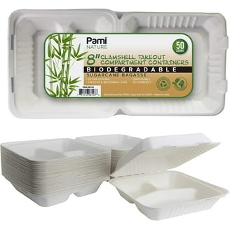 Hefty Supreme Foam 3-Compartment Hinged Lid Containers, Soak-Proof