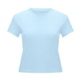 thumbnail image 5 of Stylish Women's T-Shirts Casual Slim Fit Short Sleeve Crew Neck Crop Tops for Everyday Wear 2025, 5 of 5