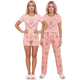 thumbnail image 1 of Pijama De 3 Piezas Mujer Pantalon Short Y Playera A Juego, 1 of 5