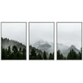 thumbnail image 2 of PixonSign Framed Wall Art Set Pine Forest & Foggy Mountains Landscape Photography Rustic Artwork Neutral Minimalism Contemporary Modern Prints for Home Decor - 24"x36"x3 Panels White, 2 of 5