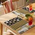 thumbnail image 4 of Black Grey Yellow Placemats Set of 4 Vintage Abstract Art Geometric Place Mats Indoor Wipeable Table Mats Washable Cloth Dining Table Placemats for Kitchen Holiday Party Home Decor 13x19 Inch, 4 of 9
