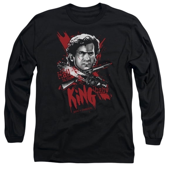 Army Of Darkness Hail To The King Long Sleeve Adult 18/1 T-Shirt Black