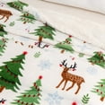 thumbnail image 2 of Great Bay Home Velvet Plush Fleece Reversible Sherpa Warm and Cozy Holiday Throw  (50" x 60" Throw, Deers, Trees & Snow), 2 of 5