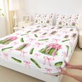 thumbnail image 3 of Manfei Dreamy Princess Bows Fitted Sheet Full,Cartoon Vegetable Pattern Bed Set,3-Piece,1 Fitted Sheet and 2 Pillowcases, 3 of 6