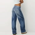 thumbnail image 4 of Cozyvia Women's Y2k Low Rise Baggy Jeans Washed Straight Wide Leg Denim Pants Casual Loose Vintage Fit Boyfriend Jeans Denim Pants - Blue M, 4 of 4