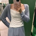 thumbnail image 6 of BOOMILK Cropped Lightweight Cardigan for Women Ice Silk Long Sleeve Open Front Shrugs, 6 of 9