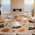 thumbnail image 2 of Design&I 8'x10' Washable Area Rug Beige Orange Whimsical Halloween Themed Design Charming Autumn Motifs with Playful Cats for Dining Room, Large Office, Lounge, Snag-Free, 2 of 7