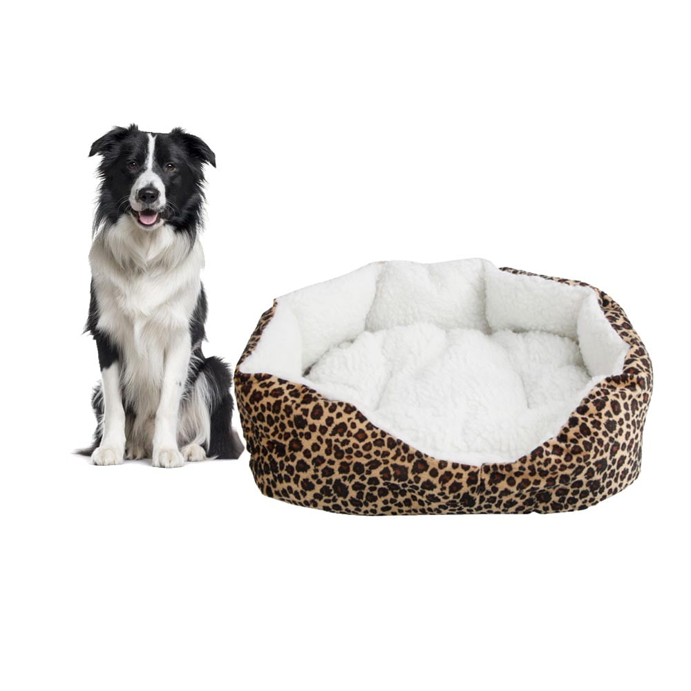 Zimtown Leopard Print Round Dog/Cat Bed Cotton Mat, Comfortable Stylish Pet Bedding, Premium