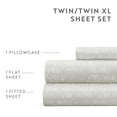 thumbnail image 5 of Noble Linens 3 Piece Pattern Microfiber Bed Sheets Set, Dashed Lines Light Gray, Twin, 5 of 8