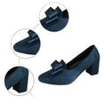 thumbnail image 5 of Xiaoxatg Women's Comfortable -On Round Head Bow Casual Heel Shoes for Fashionable Style 6.5 Black, 5 of 9
