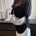 thumbnail image 2 of Bolso de hombro para mujer Bolso cruzado de PU Bolso elegante de media luna Bolso de mano femenino (Plata), 2 of 4