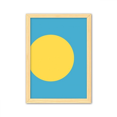 thumbnail image 1 of Palau national flag Oceania país símbolo Mark patron Cuadro de madera decorativa marco de casa A4, 1 of 3