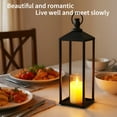 thumbnail image 4 of Huisuilinss Lantern Decor,Lanterns Decorative Outdoor & Indoor,Set Of 2 Modern Metal Lantern With Flameless LED Candles,Christmas Decorative Lantern For Home Mantle Patio Porch Garden Floor Table, 4 of 6