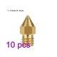 thumbnail image 1 of Boquilla de impresora 3D de 10 piezas, cabezal de extrusión de latón, Mini boquilla de latón portátil, hilo de impresora firme, 0,3 mm / 1,75 mm Eigraketly  EL000093-02B*10, 1 of 2