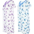 thumbnail image 3 of JEFFRICO Womens 2 Pack Nightgowns Short Sleeve Sleepwear Soft Pajama Dress Nightshirts, 3 of 4