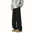 thumbnail image 2 of FcBaudy Full Length Pants Man Solid Color Return To The Ancients Droop Euryscelia Drawstring Pattern Trousers Man cotton Trousers, 2 of 5
