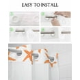 thumbnail image 5 of No Hook Shower Curtain with Snap in Liner, Summer Orange Starfish Texture White Hotel Shower Curtains for Bathroom, Washable Shower Curtain Liner Set with Mesh Top Window, 48"x72", 5 of 6