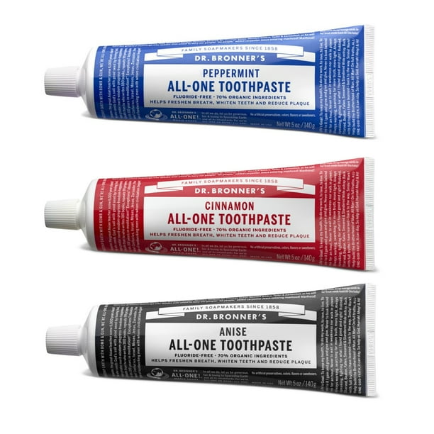 Dr. Bronner’s AllOne Toothpaste (3Pack Variety) 5 Ounce Peppermint