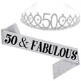 thumbnail image 4 of Women Glittering Rhinestone Letter Print Sash Tiara Set Birthday Party Supplies, 4 of 5