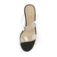 thumbnail image 3 of DREAM PAIRS Women's Clear Two Strap Open Toe High Block Chunky Slip on Dress Heel Sandals, 3 of 6