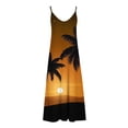 thumbnail image 5 of Summer Saving Wycnly Summer Dresses for Women Fashion Hawaiian Style High Waist Swing Cami Long Dresses 2024 Short Sleeve V-Neck Coconut Tree Print Maxi Formal Dress Brown l, 5 of 5