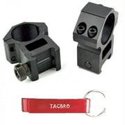 TACBRO 1" Dia. High Profile Scope Rings For Picatinny/Weaver Rail System with One Free TACBRO Aluminum Opener(Randomly Selected Color)