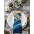 thumbnail image 3 of Cloth Napkins Set of 6 - 20x20 Inches, Navy Blue Washable Reusable Table Napkins, Modern Abstract Luxury Golden Soft & Absortbent Dining Napkin for Party Wedding Hotel Restaurant, 3 of 8