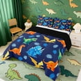 thumbnail image 2 of Erosebridal Kids Cartoon Dino Queen Comforter Set, Cute Dinosaur Bedding Comforter Set, Blue, 2 of 6