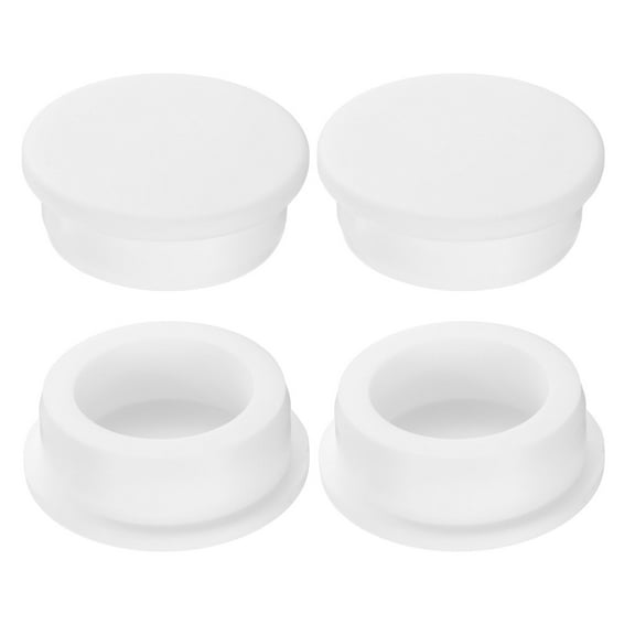 4Pcs Silicone Hole Plug, Waterproof Round Rubber Stoppers Bottle Seal Plugs Tube Pipe End Caps for 38mm/1.5" Hole for for Bathtub Bottle, White