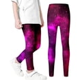 thumbnail image 3 of LRen Girls Leggings Size 7-8 High Waisted Galaxy Sky Print Casual Yoga Pants Tights Trousers for Kids Dance Comfortable Workout Running Yoga Pants, 3 of 6