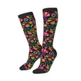 thumbnail image 3 of Salouo Colorful Floral Embroidery Mexican Print Women's Men's Ankle Socks 1-pack Casual Athletic Socks for Unisex Adult Moisture-Wicking Socks for Daily Wear/Running/Sport, 3 of 8