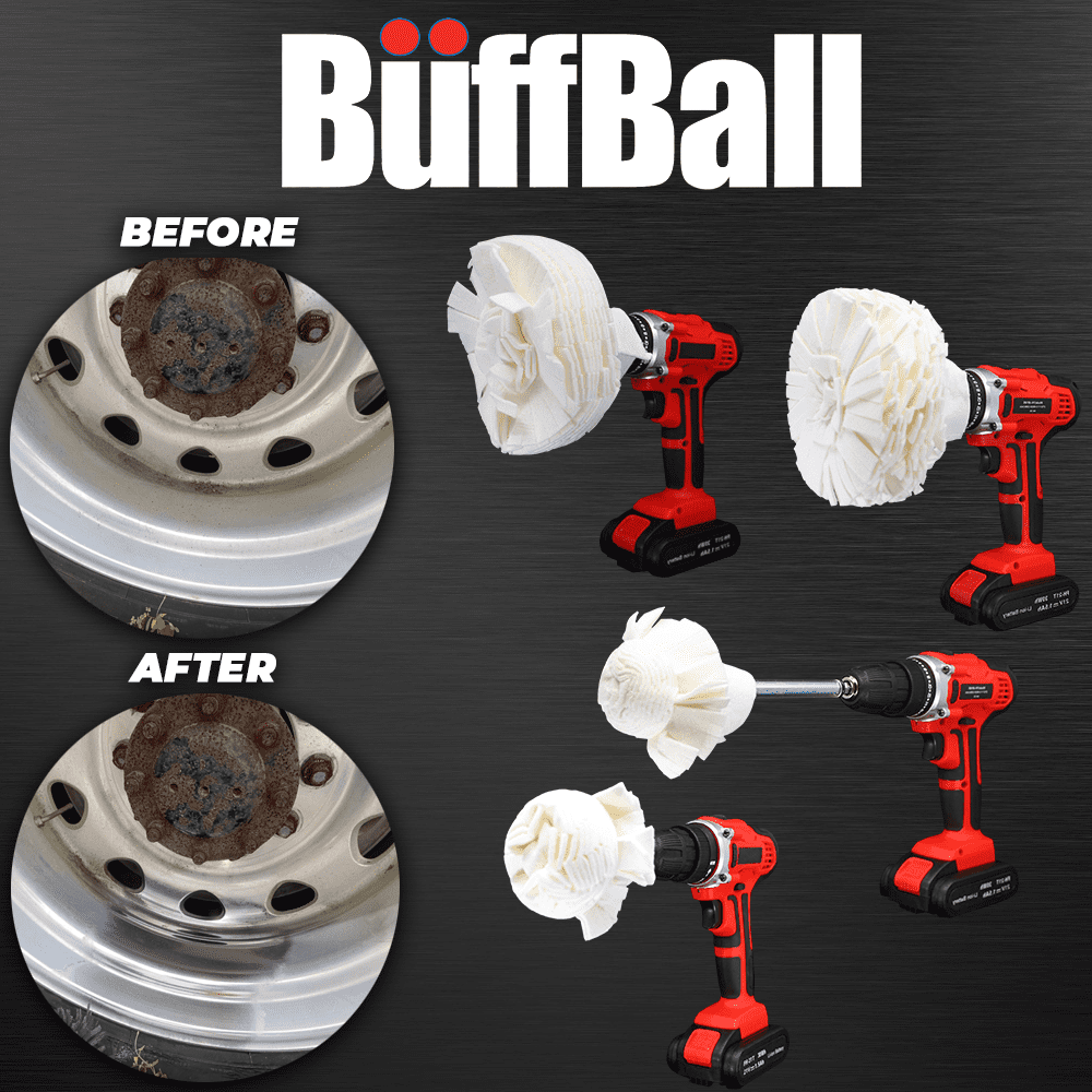 Flitz Buffer Grinder Polisher Buffing Ball Pads Combo Pack, Buffing Pads for Drill, Body Repair Polishing