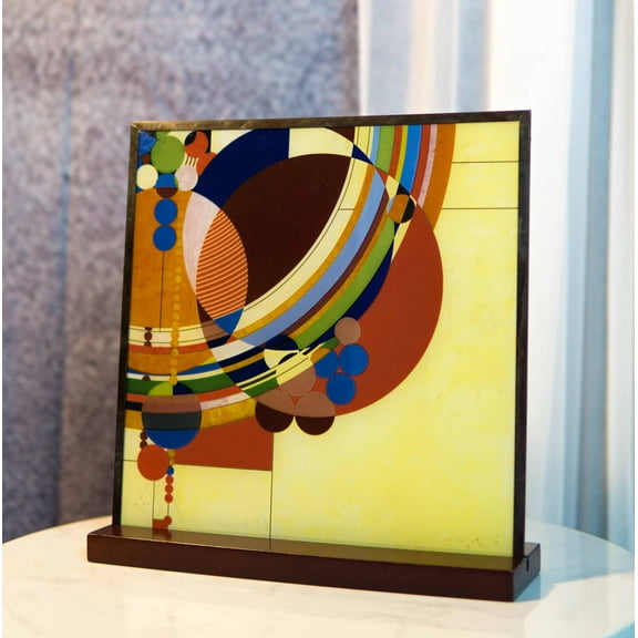 Frank Lloyd Wright Colorful March Balloons Stained Glass Wall Or Desktop Plaque