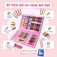 thumbnail image 5 of KIDDYCOLOR 87 Pcs Deluxe Kids Drawing & Craft Supply Kit, All in One Painting Coloring Tools Set with Plastic Case for Children, 5 of 9