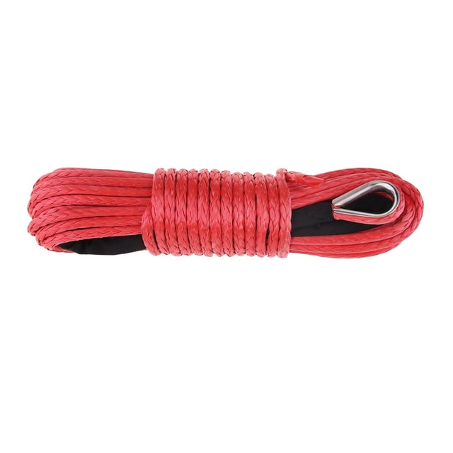 koolsoo Câble de Ligne de Treuil en Fibre Synthétique 6mm x 15m pour ATV UTV Bateau Réparable Rouge
