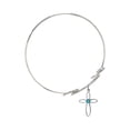 thumbnail image 2 of 7 1/2 inch Round Double Loop Bangle Bracelet w/ Loop Cross medal charm w/ December Blue Swarovski Crystal, 2 of 3