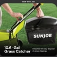 thumbnail image 5 of Sun Joe Cordless Electric Push Lawn Mower with 10.6-Gal Bag, 14-Inch Cutting Width - Heavy-Duty Yard Trimmer Machine for Gardening Care and Maintenance, MJ401C, 5 of 12