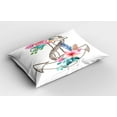 thumbnail image 2 of Ambesonne Anchor Pillow Sham 2 Pack, Spring Blossoms Feathers, 30"x20", Brown Pale Pink, 2 of 3