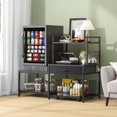 thumbnail image 6 of Mini Fridge Stand with Storage, ETASE Microwave Stand with Power Outlet, Mini Refrigerator Stand with Movable Storage Basket, Heavy Duty Baker's Rack for Dorm Home(Black), 6 of 12