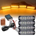 thumbnail image 2 of Luz LED estroboscópica para rejilla de automóvil, luz de emergencia ámbar, control remoto inalámbrico, señal de destello, baliza de bombero, lámpara de advertencia de 12 V y 24 V, 2 of 5