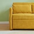 thumbnail image 2 of Sleeper Loveseat Couch with Pull-Out Bed, Convertible Sofa Bed with Adjustable Armrests, 2 Seat Chaise Chair with 2 Pillows, Yellow, 2 of 7